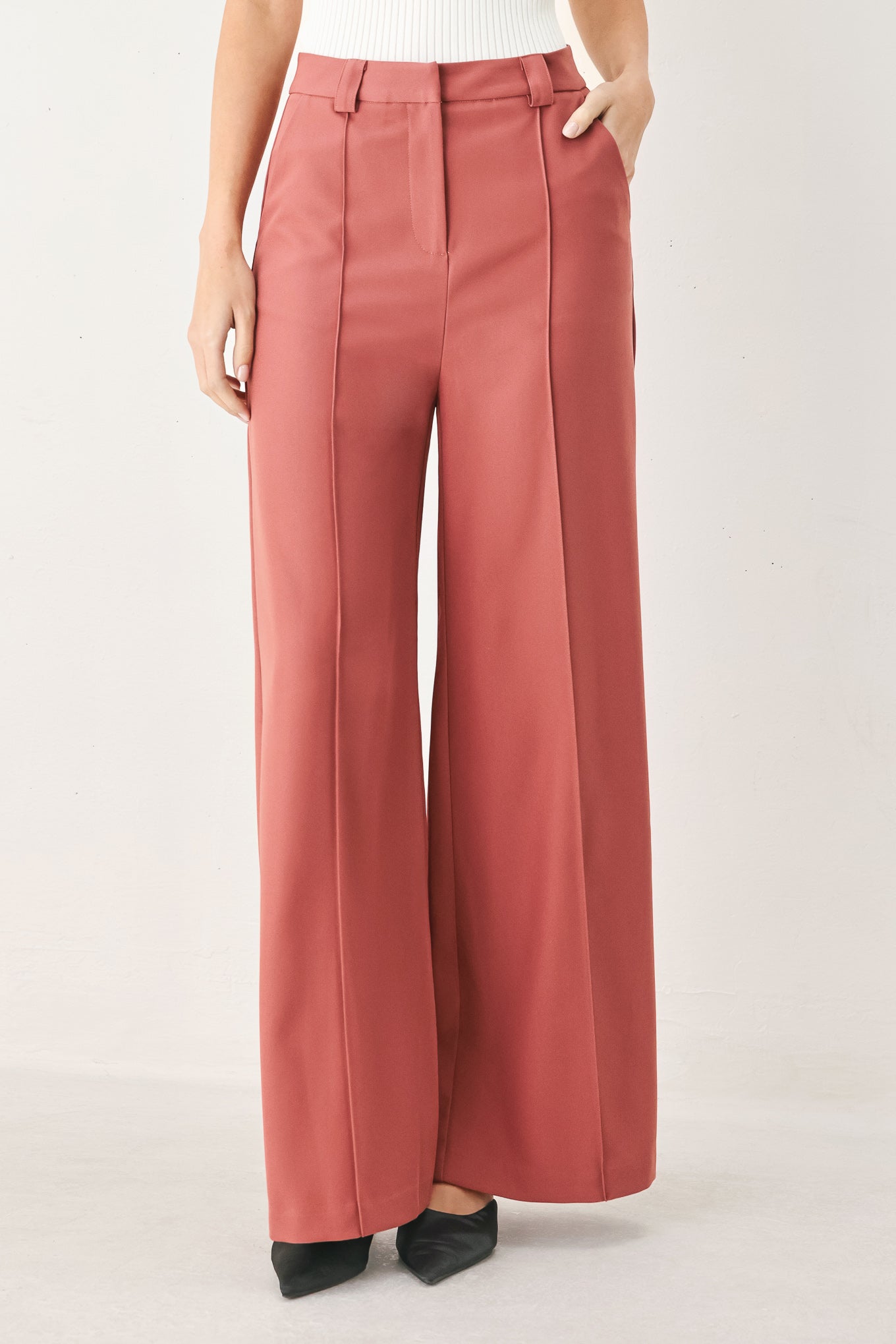 Modern Flow Woven Pants in TEAL view 2 - Modern Flowy Pants (bottom)