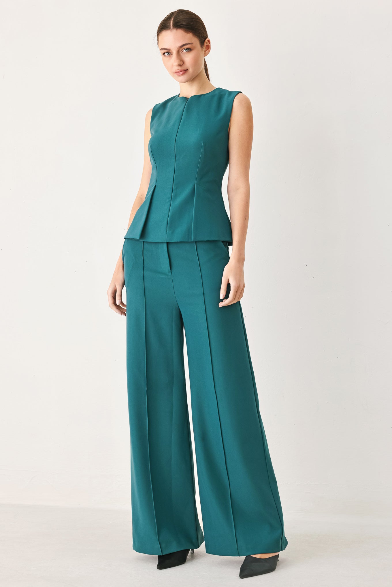 Modern Flow Woven Top in DRIED ROSE view 5 - Flowy Top Modest