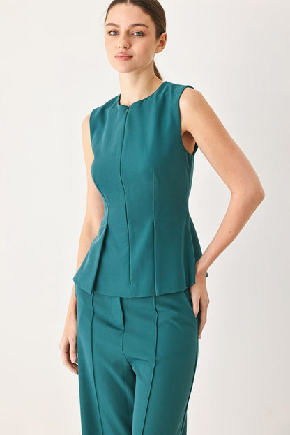 Modern Flow Woven Top in DRIED ROSE view 6 - Flowy Top Modest