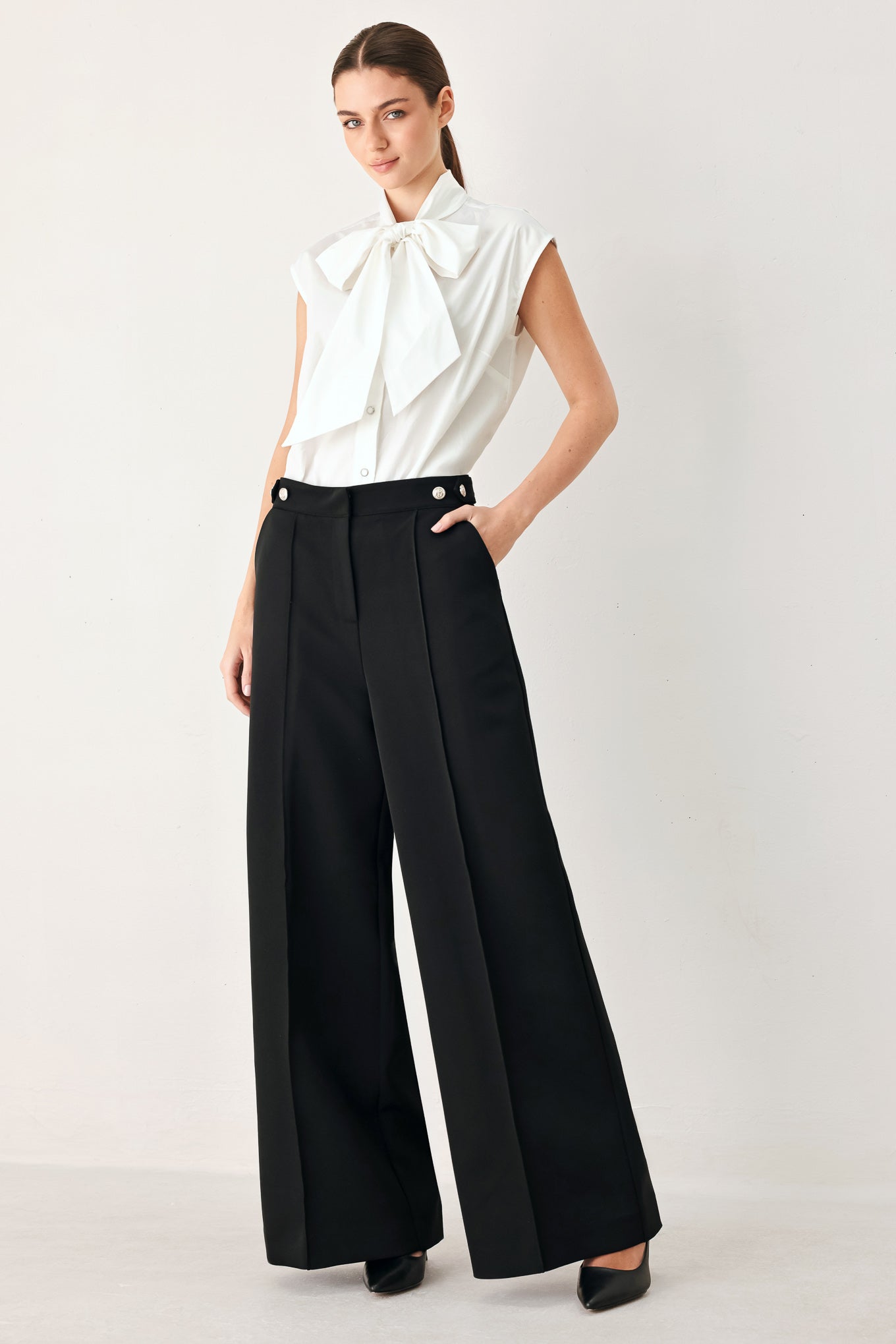Modern Statement Bow Woven Top view 11
