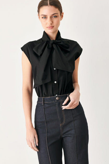 Modern Statement Bow Woven Top view 7