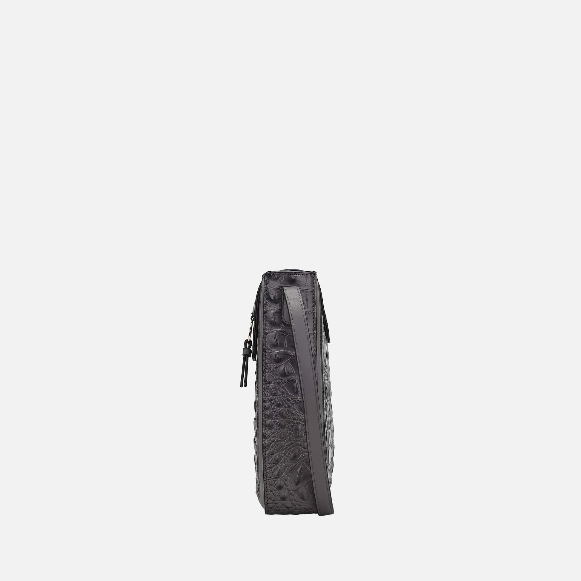 Molly Crossbody Bag in Croco Chocolate view 3