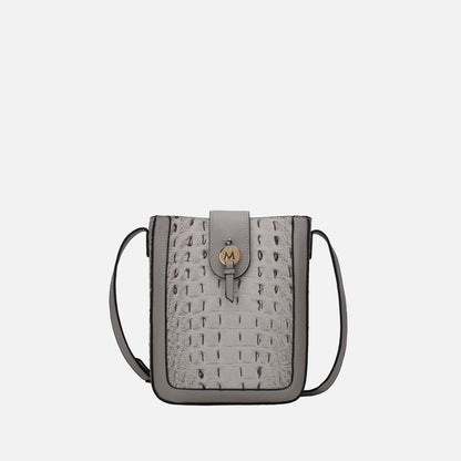 Molly Crossbody Bag in Croco Fuchsia view 9
