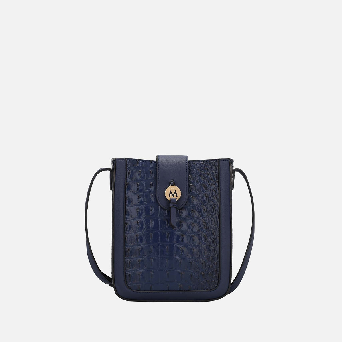 Molly Crossbody Bag in Croco Navy view 7