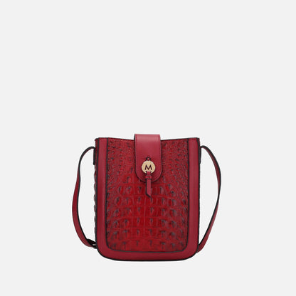 Molly Crossbody Bag in Croco Taupe
