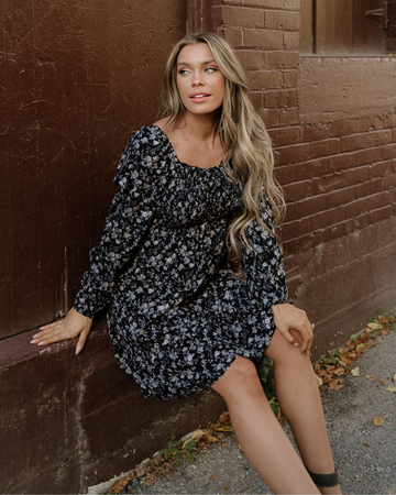 Molly Frilly Shirred Square Neck Mini Dress in M view 2 - Hello Molly Frilly Dress