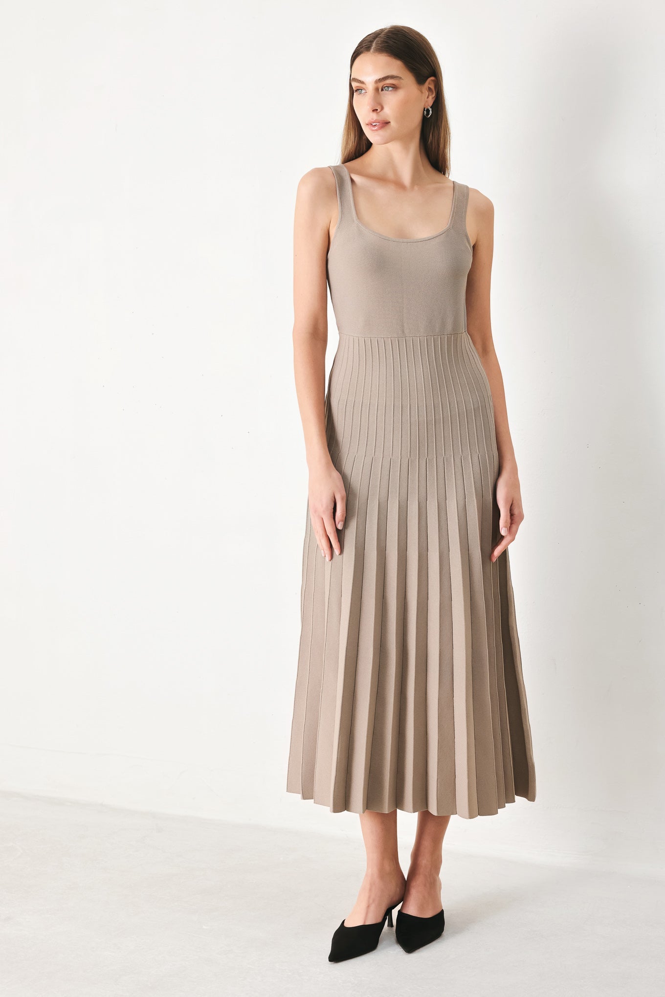 Mono Form Sweater Knit Midi Dress in BLACK view 2 - Fall Wardrobe Essential - Dress Sweater