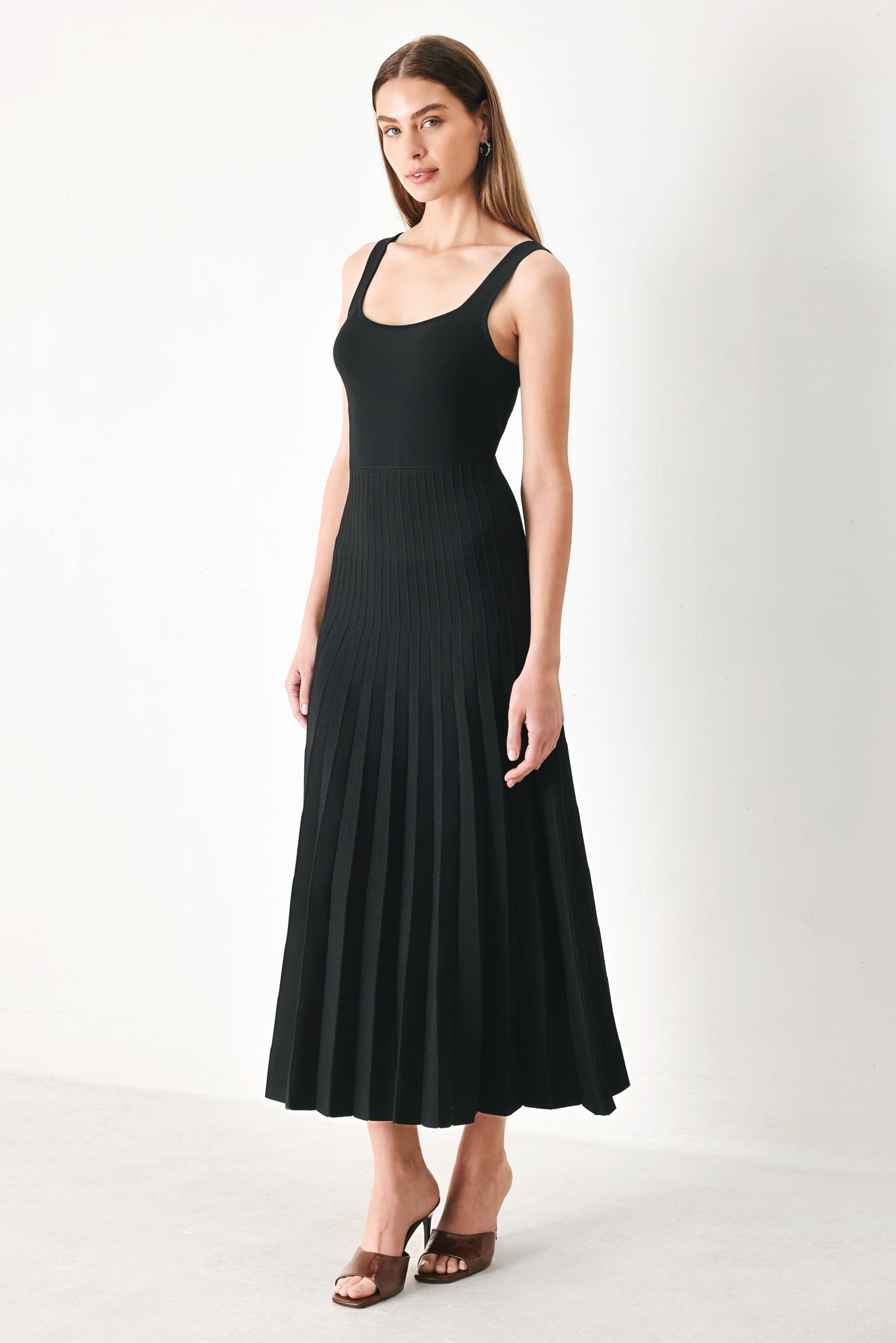 Mono Form Sweater Knit Midi Dress in NEUTRAL view 4 - Fall Wardrobe Essential - Dress Sweater