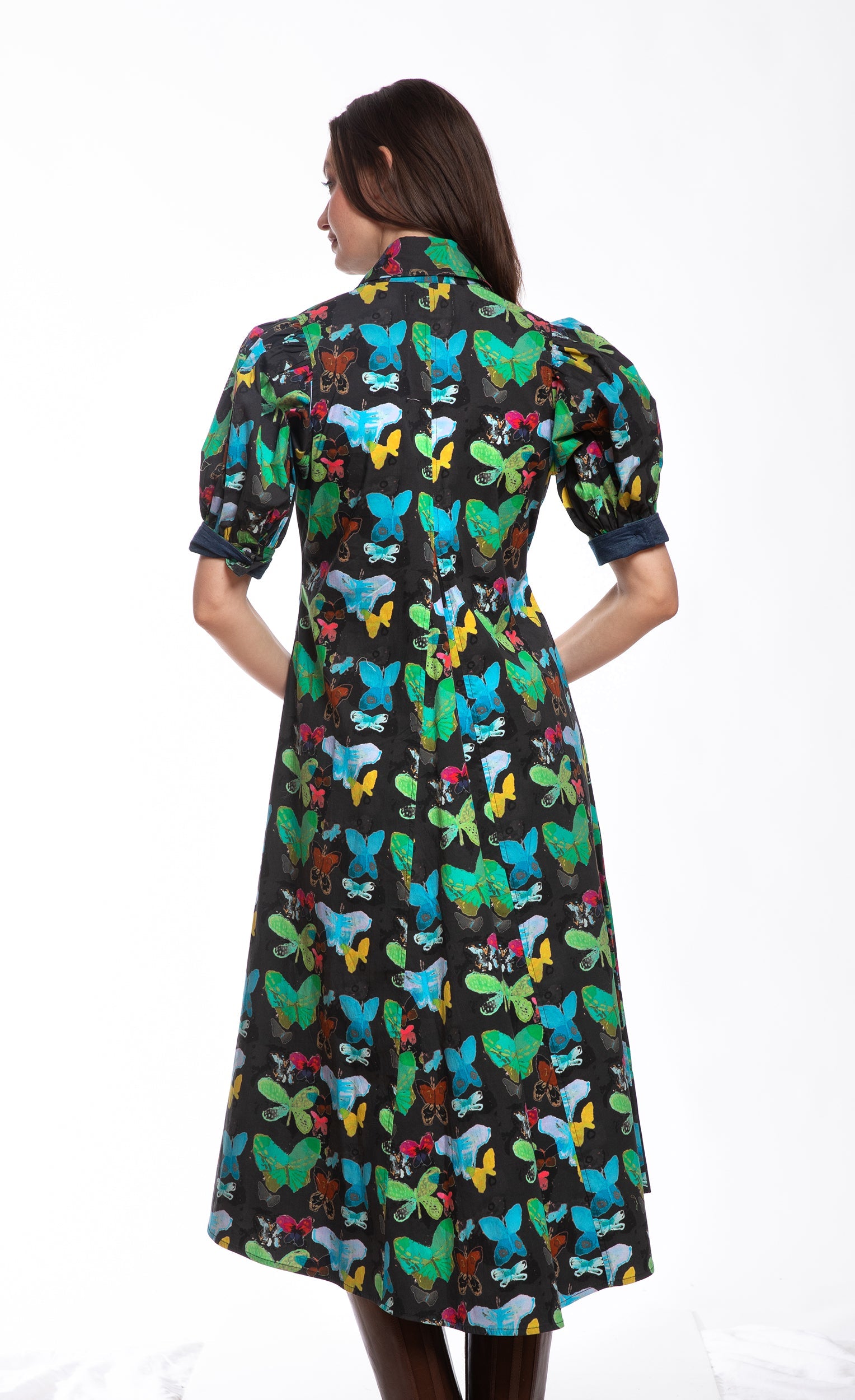 Montauk Dress Black with Butterfly Print in L view 4 - Montauk Black Dresser