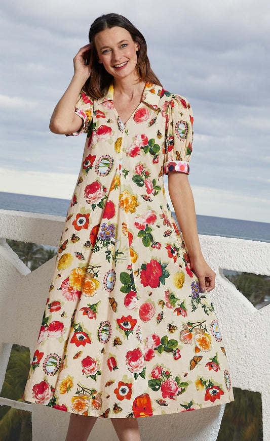 Montauk Dress Botanical Floral in S view 2 - Floral Dress
