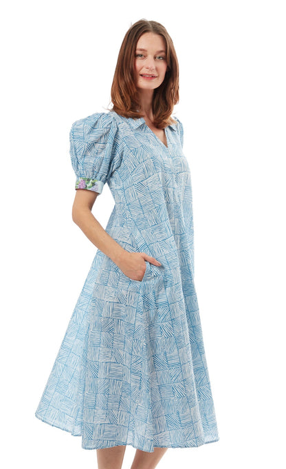 Montauk Dress Turquoise White Criss Cross view 7 - Cross Dress
