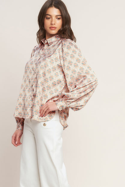 Moroccan Muse Woven Top in IVORY PINK view 11