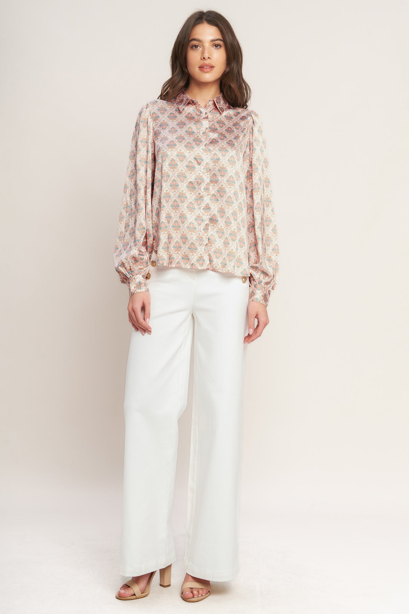Moroccan Muse Woven Top in IVORY PINK view 12