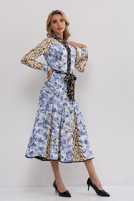 Mosaic Harmony Midi Dress in XS
