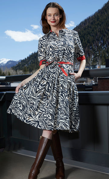 Mrs Maisel Dress Black and White Zebra Print in XS - Mrs Maisel Black Dress