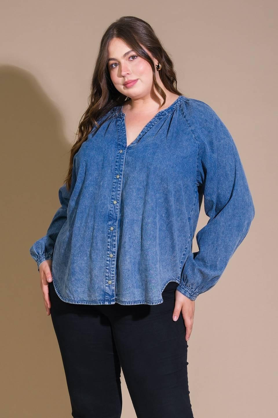 Musing About You Denim Top view 11 (top) - musing top, musing top aritzia, musing about you meaning - shop at us.meeeshop