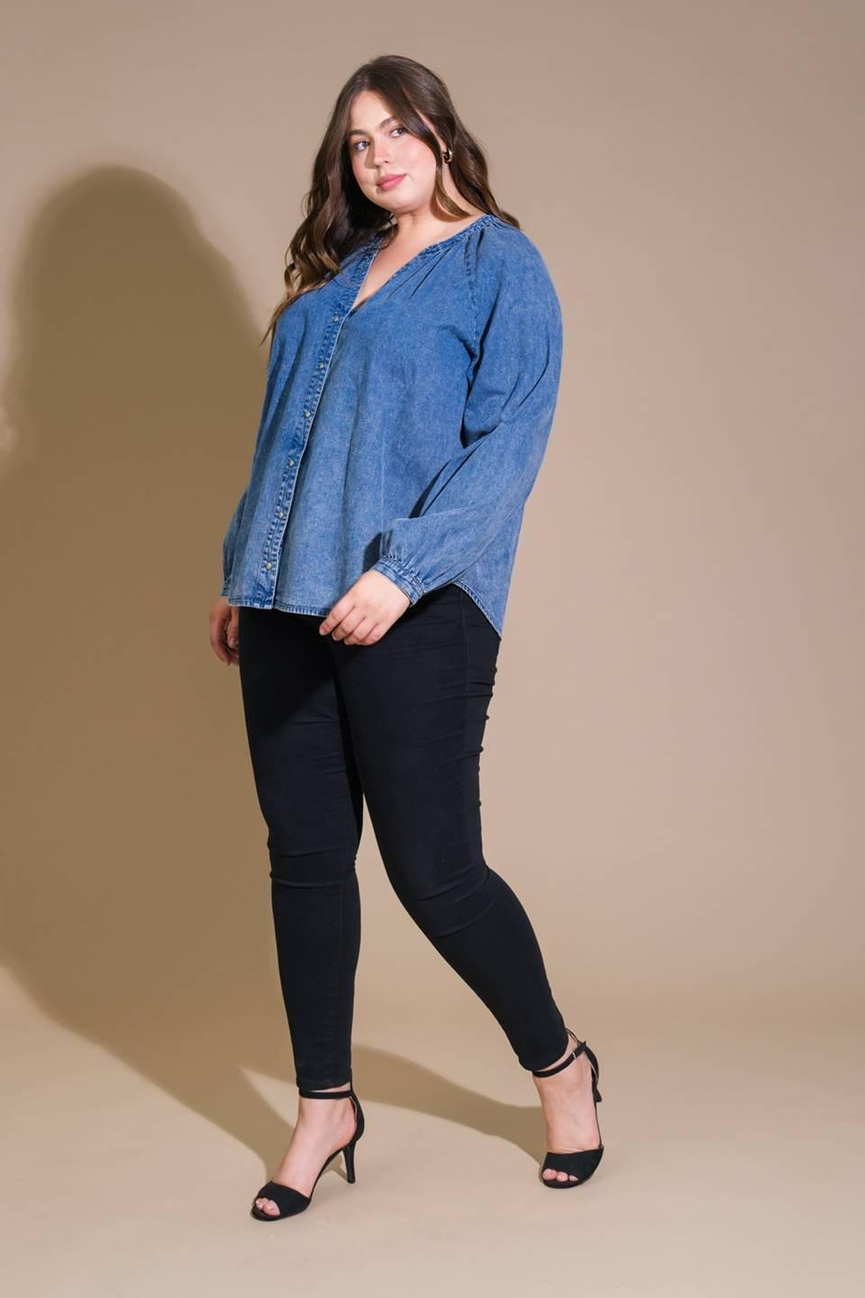 Musing About You Denim Top view 14 (top) - musing top, musing top aritzia, musing about you meaning - shop at us.meeeshop
