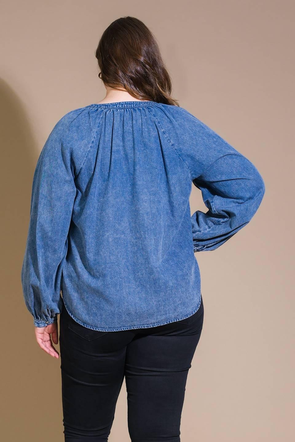 Musing About You Denim Top view 9 (top) - musing top, musing top aritzia, musing about you meaning - shop at us.meeeshop