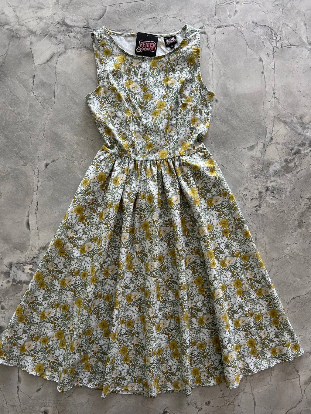 Mustard Floral Midi Dress XL view 5 (dress) - mustard floral dress for women, yellow floral dress, yell - shop at us.meeeshop