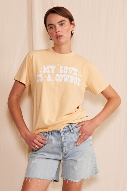 "my Love Is a Cowboy" T-shirt in M view 3 - Love Stings Cowboy Shirt (top)