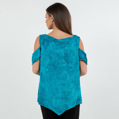 Mylie Cold Shoulder Top 100% Cotton Gauze in 0 (XS/S) view 6 - Gauze Top