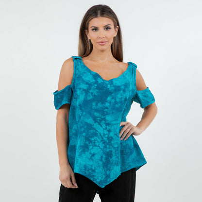 Mylie Cold Shoulder Top 100% Cotton Gauze in 1 (S/M) view 2 - Gauze Top