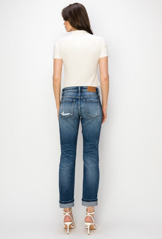 Natalia Mid Rise Boyfriend Jeans (reg & Plus) view 10 - Plus Jeans (bottom)