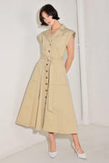Natural Instinct Woven Midi Dress KHAKI (dress) - natural instincts dress, natural instinct clothing, n - shop at us.meeeshop