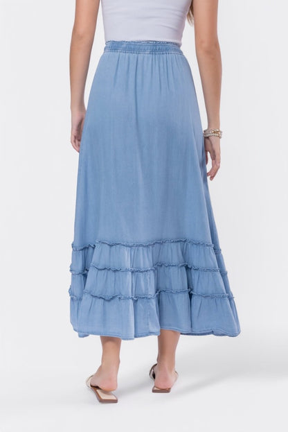 Nell Skirt (chambray) in L view 4 - Women'S Chambray Skirt