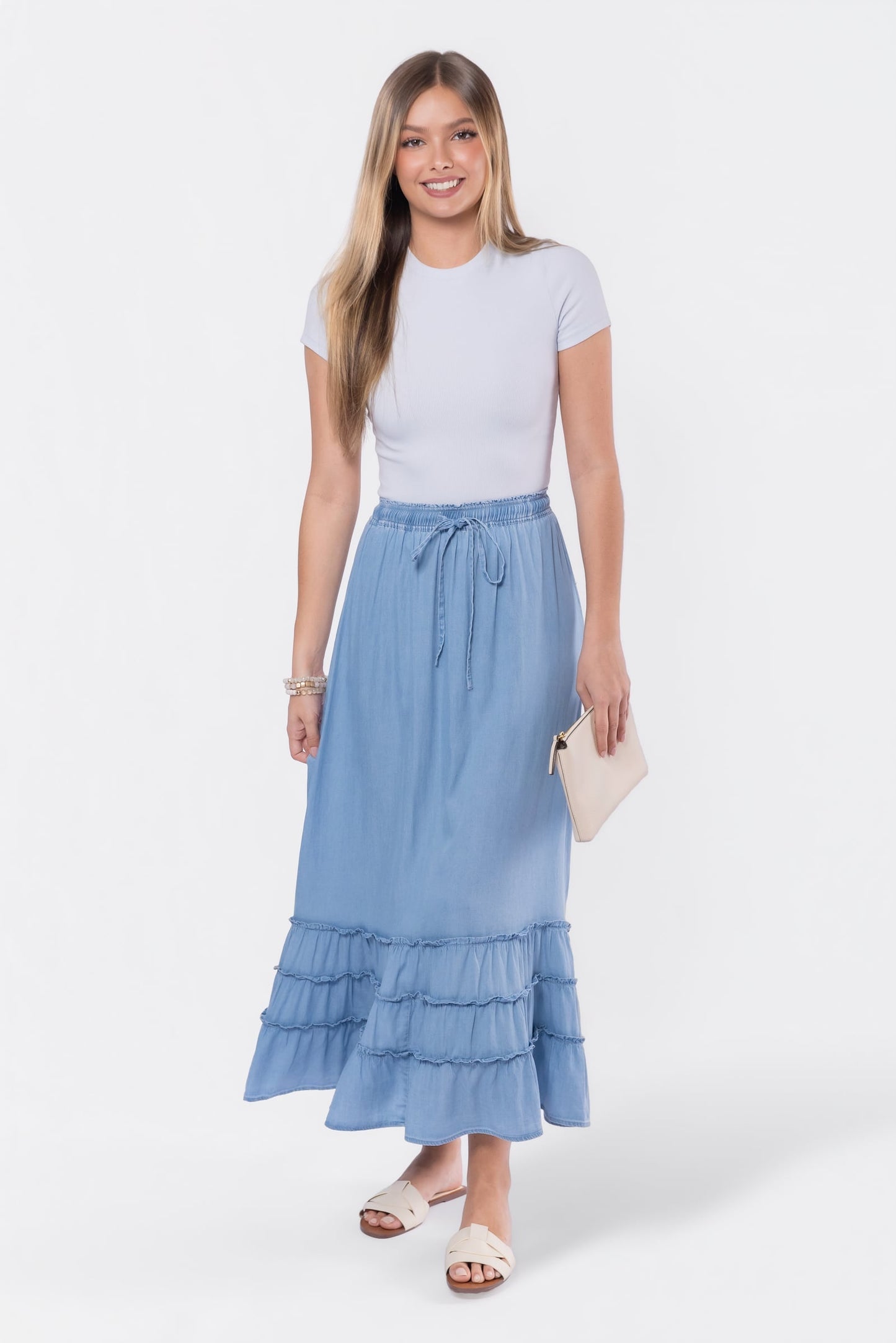 Nell Skirt (chambray) in XS - Women'S Chambray Skirt