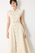 Neutral Command Woven Shirt Dress ECRU view 5 (dress) - shirt dress, woven shirt dress - shop at us.meeeshop