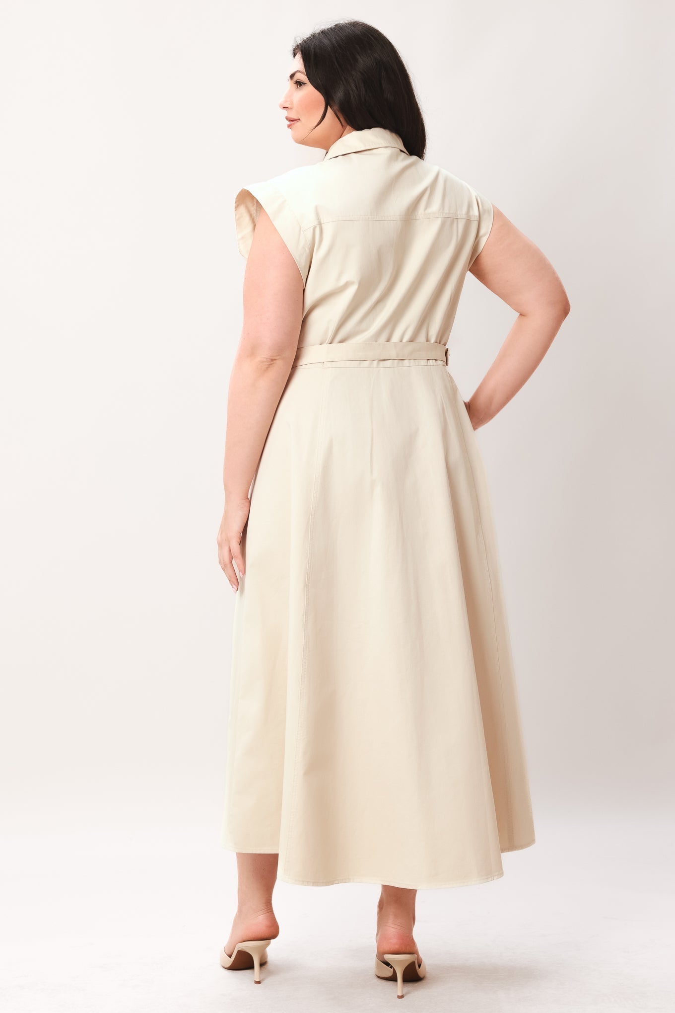 Neutral Command Woven Shirt Dress view 11