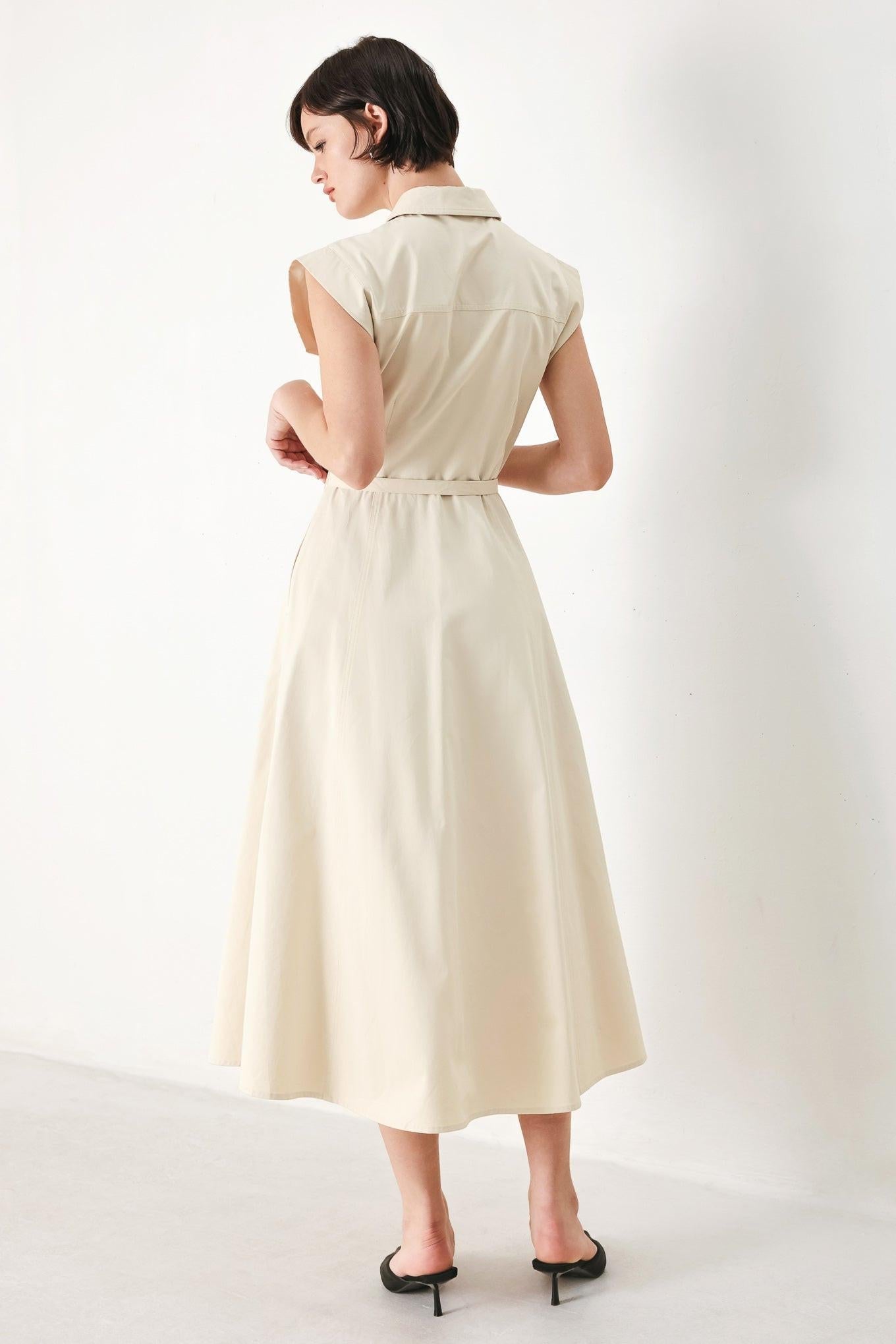 Neutral Command Woven Shirt Dress view 7