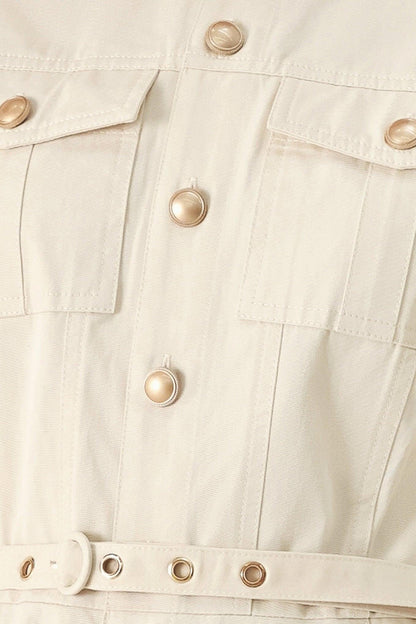 Neutral Command Woven Shirt Dress view 8