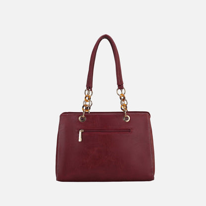 Nevaeh Shoulder Bag in Burgundy view 3 - Nevaeh Backpack