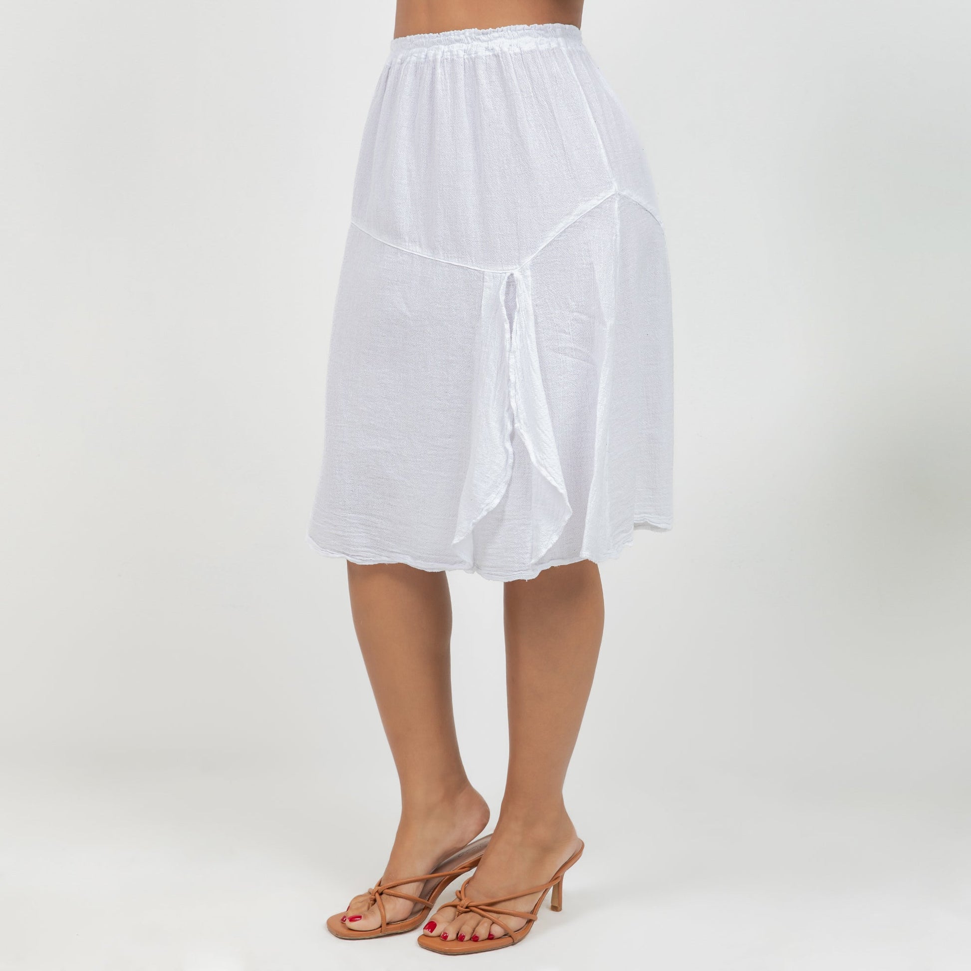 New Hannah - Lovely Knee Length Skirt 100% Cotton Gauze in 0 (XS/S) view 3 - Gauze Skirt