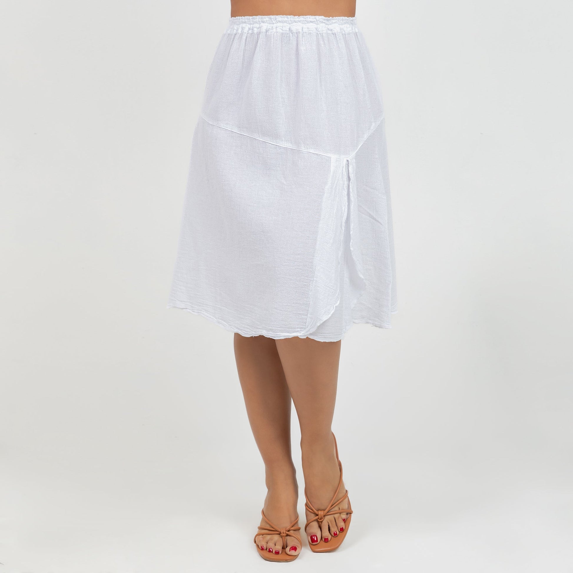 New Hannah - Lovely Knee Length Skirt 100% Cotton Gauze in 0 (XS/S) view 4 - Gauze Skirt