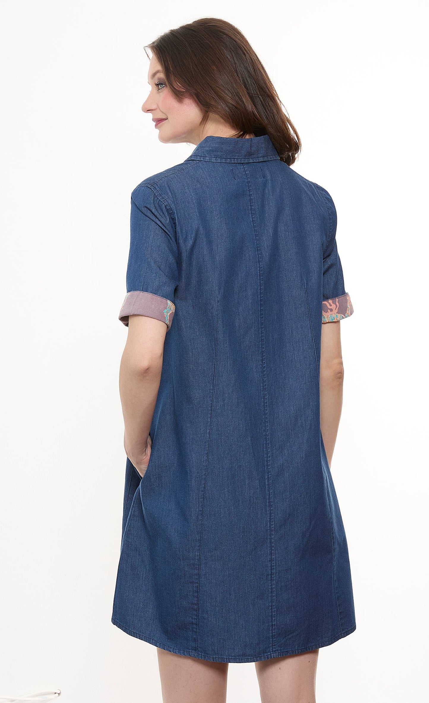 Newport Dress Denim with Gold Buttons in L view 4 - Newport News Denim Dress