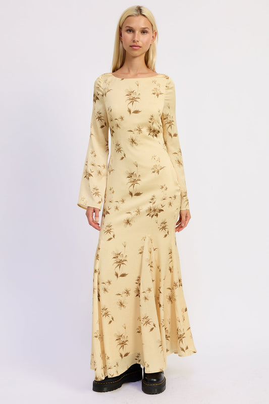 Niamh Maxi Dress in Butter Yellow Print - Niamh Navy Maxi Dress
