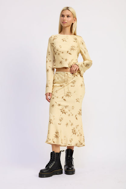 Niamh Midi Skirt in Butter Yellow Print - Niamh Midi Dress