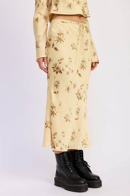 Niamh Midi Skirt in Butter Yellow Print view 2 - Niamh Midi Dress