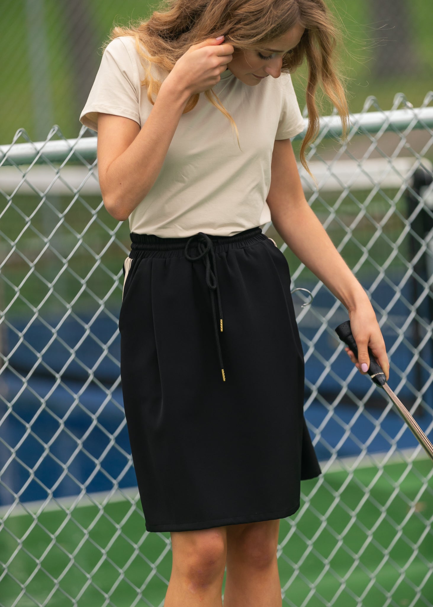 Nina Mid-rise Track Skirt in XL view 5 - Khaite Nina Midi Skirt