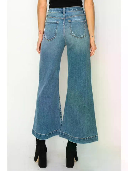 Noa High Rise Crop Palazzo Jeans view 6 - High-Waisted - Hudson Noa High Rise Jeans (bottom)