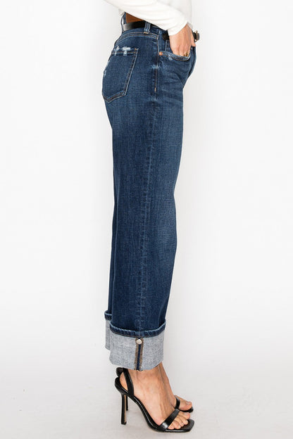 Noelle Inseam Transform High Rise Relaxed Straight Leg Jeans in 5 (26) view 3 - High-Waisted (bottom)