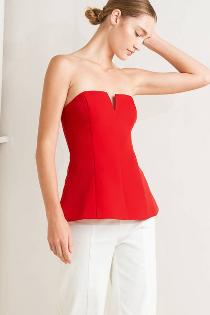 Noir Contour Woven Top in NAVY view 4 - Top Noir Contour Blanc