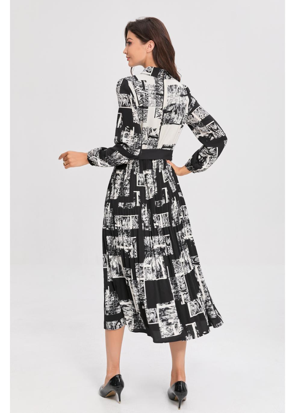 Noir Print Midi Dress in L view 4 - Neo Noir Print Dress
