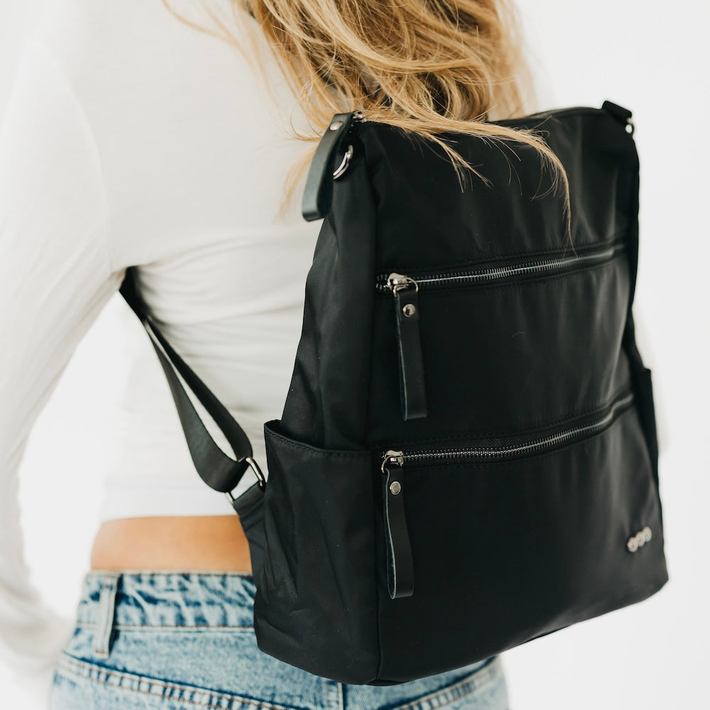 Nori Nylon Purse Backpack in Dark Camo view 2 - Backpack Purse (bag)