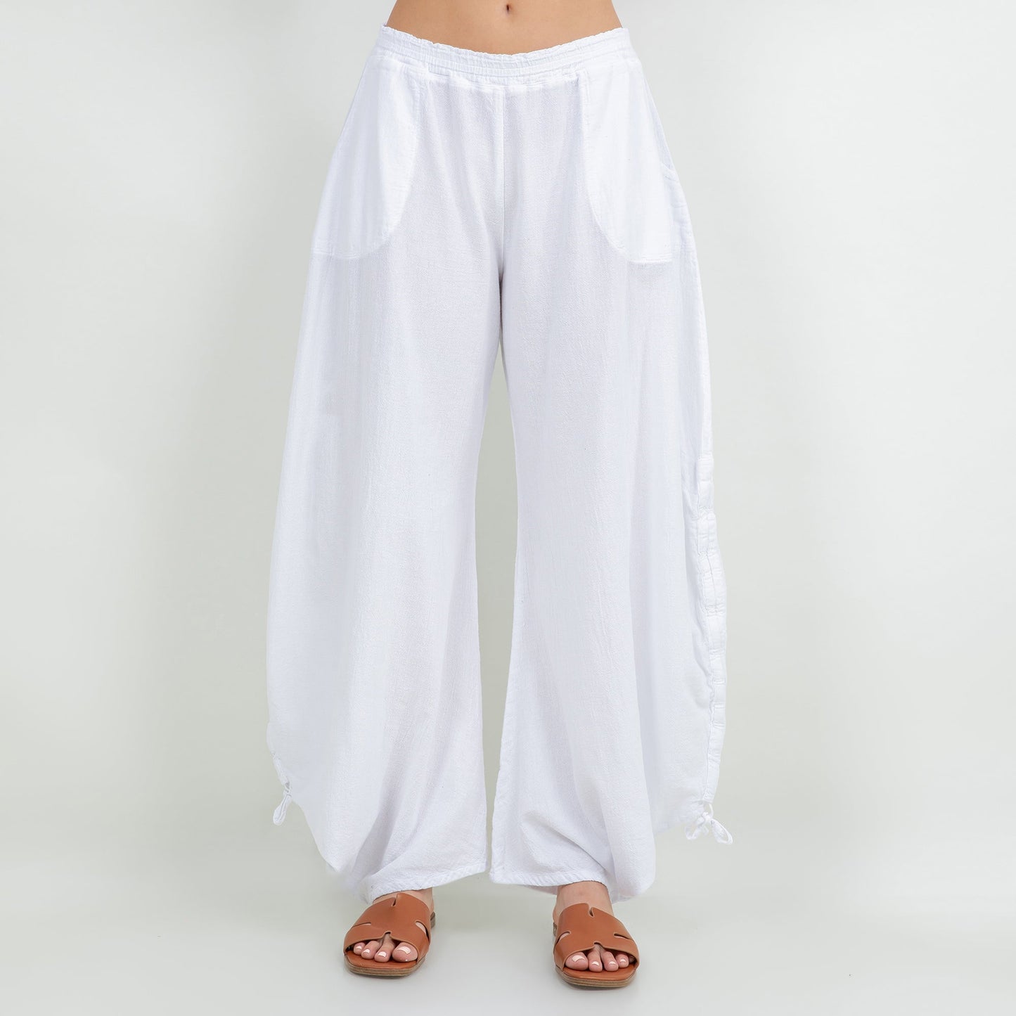 Oana Pants 100% Cotton Gauze in Indigo view 6 - Pants Gauze Fabric (bottom)