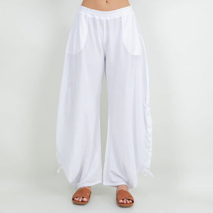 Oana Pants 100% Cotton Gauze in Indigo view 6 - Pants Gauze Fabric (bottom)