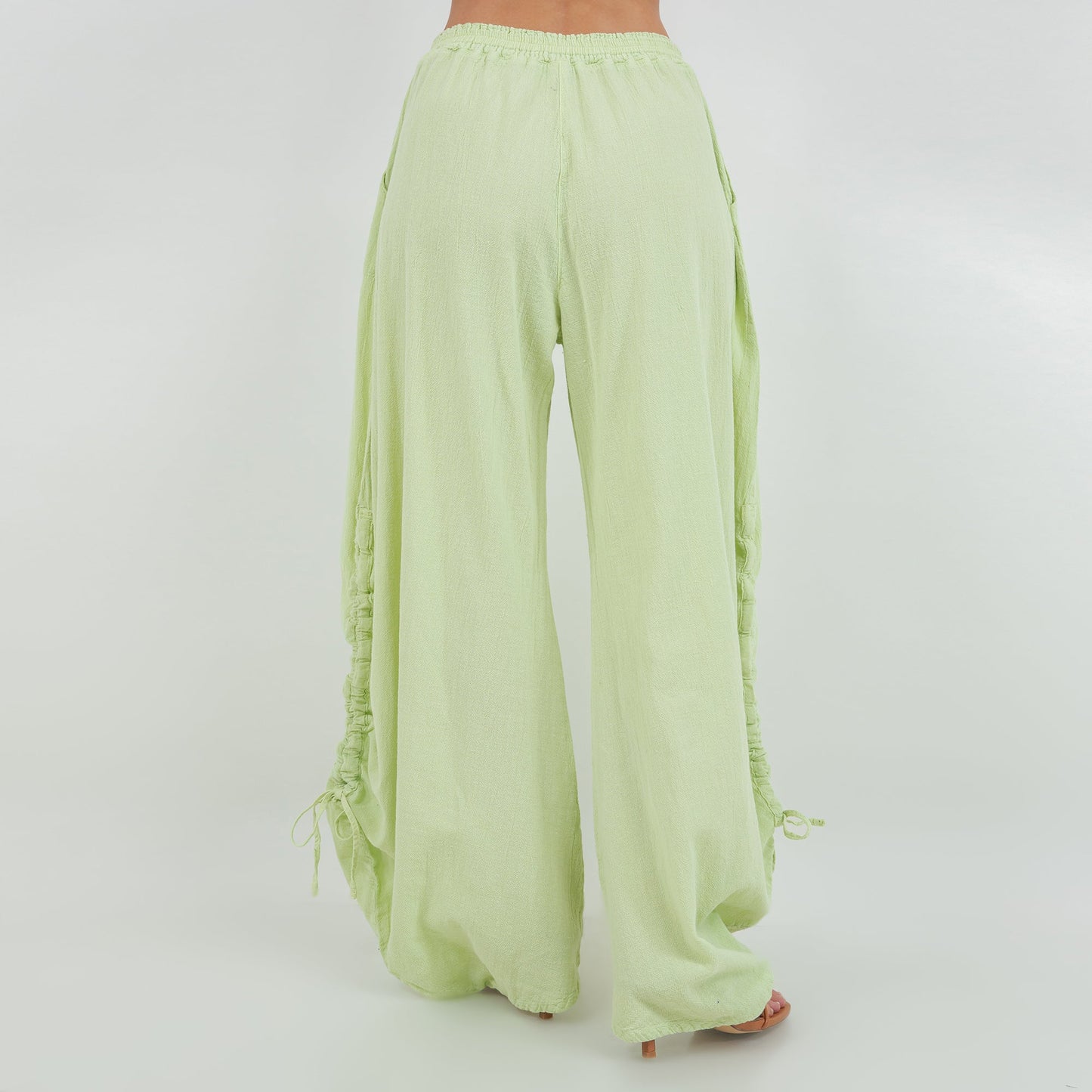 Oana Pants 100% Cotton Gauze in Peacock view 15 - Pants Gauze Fabric (bottom)